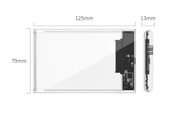 Case Externo para HD 2.5 USB, Compatível com Notebook 3.0, PS4, Xbox One e PC - Transferência de Dados a 6Gbps - BDZ