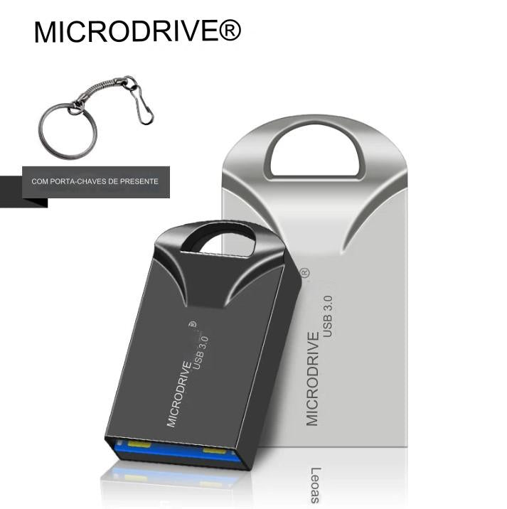 Mini Pen Drive USB 3.0 de Alta Velocidade - 128GB, 64GB, 32GB - Memória Flash USB3.0 Pequena com Corrente de Chave - BDZ