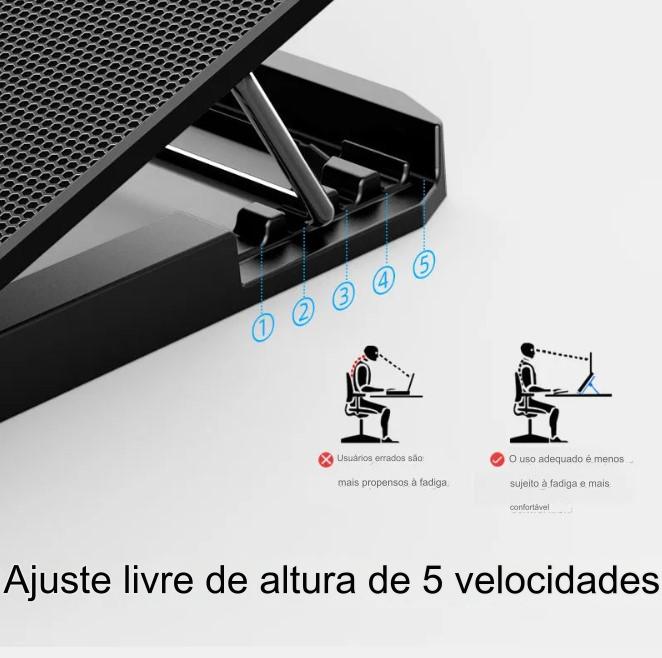 Base para Notebook Multi Hexa com 6 Coolers - BDZ