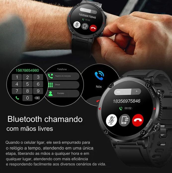 Smartwatch de Alta Capacidade 600mAh, Resistente à Água IP68, Tela AMOLED HD - Empreda BDZ