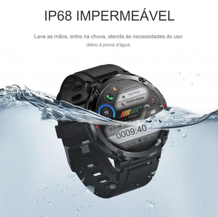 Smartwatch de Alta Capacidade 600mAh, Resistente à Água IP68, Tela AMOLED HD - Empreda BDZ