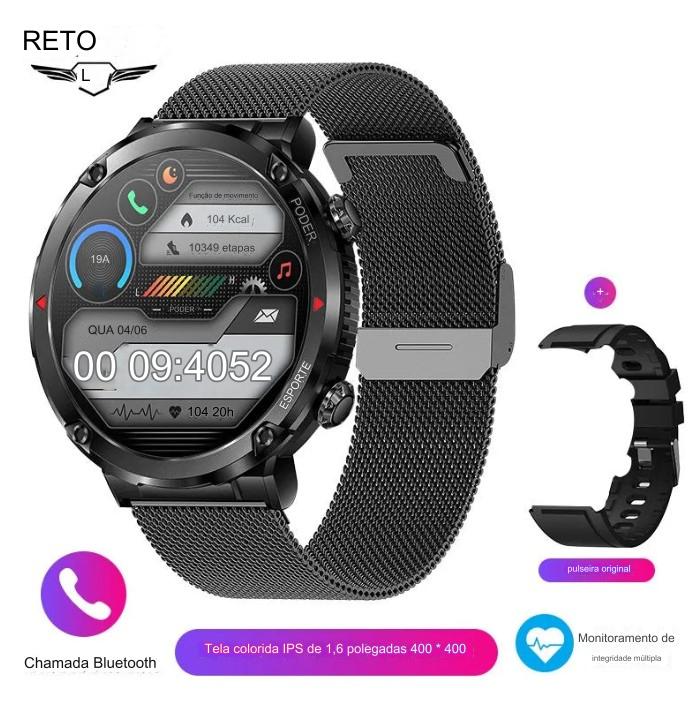 Smartwatch de Alta Capacidade 600mAh, Resistente à Água IP68, Tela AMOLED HD - Empreda BDZ