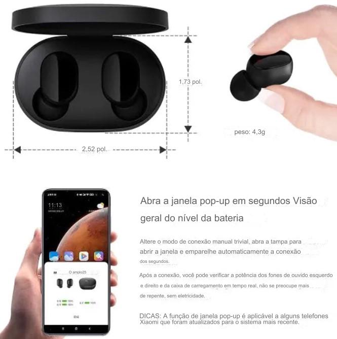 Fone De Ouvido Bluetooth 5.0 Bateria Longa Duração Sem Fio - BDZ