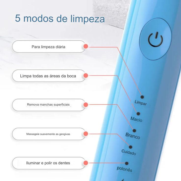 Escova de Dentes Elétrica Tongwode para Limpeza Oral - Recarregável, Inteligente, Ultrassônica e de Longa Duração - BDZ