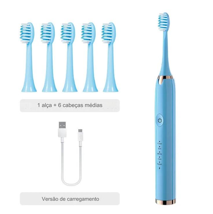 Escova de Dentes Elétrica Tongwode para Limpeza Oral - Recarregável, Inteligente, Ultrassônica e de Longa Duração - BDZ