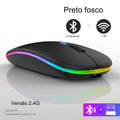 Mouse Sem Fio RGB Recarregável e Bluetooth - BDZ