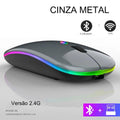 Mouse Sem Fio RGB Recarregável e Bluetooth - BDZ