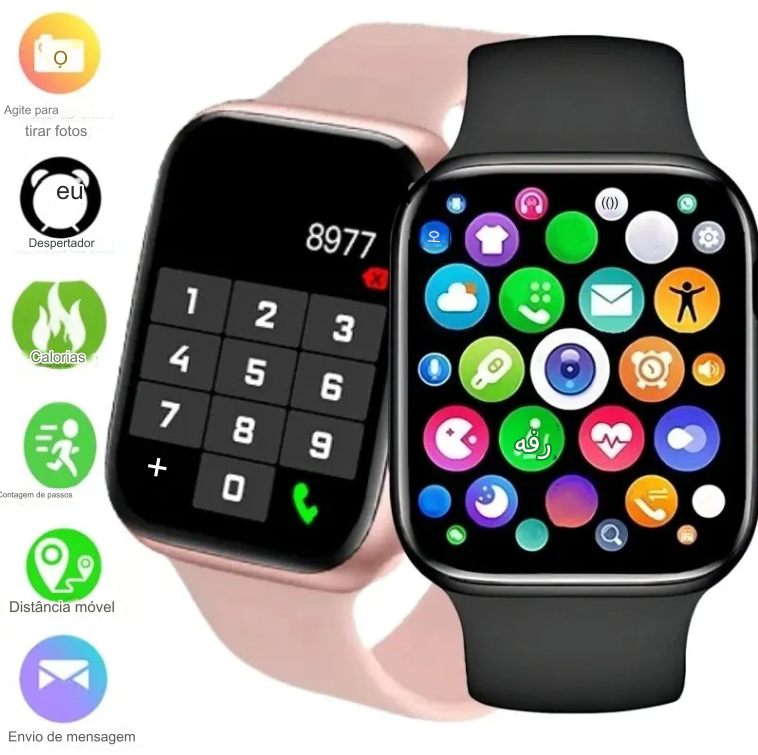 Smartwatch 2024 Novo: Atenda Chamadas, Ouça Música, Monitore Saúde e Atividades Físicas! Relógio Inteligente com Player de Música, Pulseira Esportiva, Rastreador de Fitness e Mostradores Personalizados - Ideal para Mulheres e Homens Modernos - BDZ