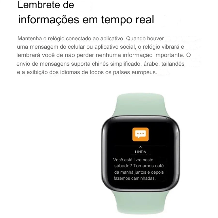 Smartwatch 2024 Novo: Atenda Chamadas, Ouça Música, Monitore Saúde e Atividades Físicas! Relógio Inteligente com Player de Música, Pulseira Esportiva, Rastreador de Fitness e Mostradores Personalizados - Ideal para Mulheres e Homens Modernos - BDZ