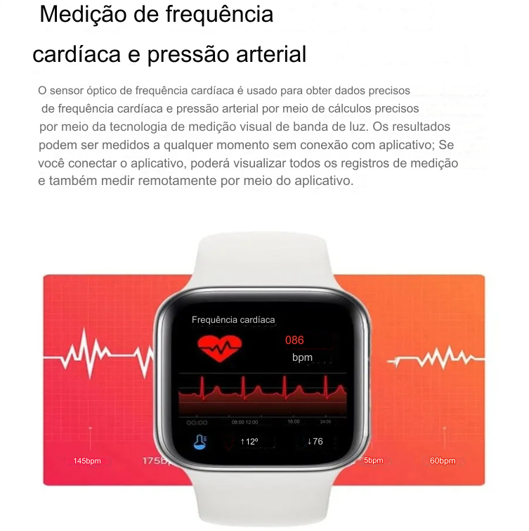 Smartwatch 2024 Novo: Atenda Chamadas, Ouça Música, Monitore Saúde e Atividades Físicas! Relógio Inteligente com Player de Música, Pulseira Esportiva, Rastreador de Fitness e Mostradores Personalizados - Ideal para Mulheres e Homens Modernos - BDZ