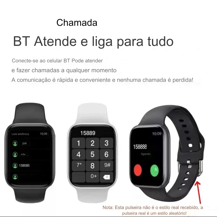 Smartwatch 2024 Novo: Atenda Chamadas, Ouça Música, Monitore Saúde e Atividades Físicas! Relógio Inteligente com Player de Música, Pulseira Esportiva, Rastreador de Fitness e Mostradores Personalizados - Ideal para Mulheres e Homens Modernos - BDZ