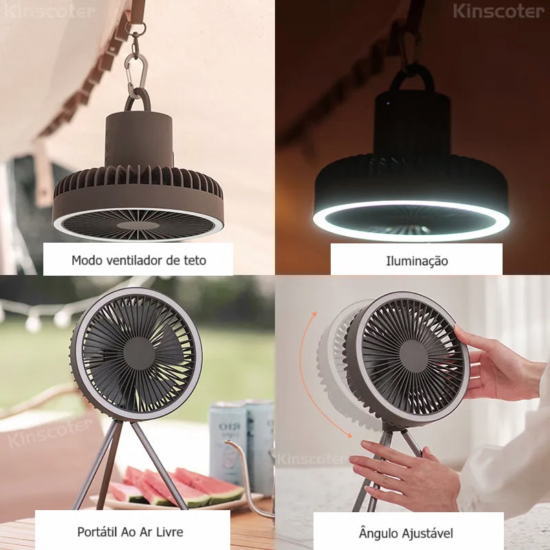 Ventilador Portátil comLUZ LED Recarregável - BDZ