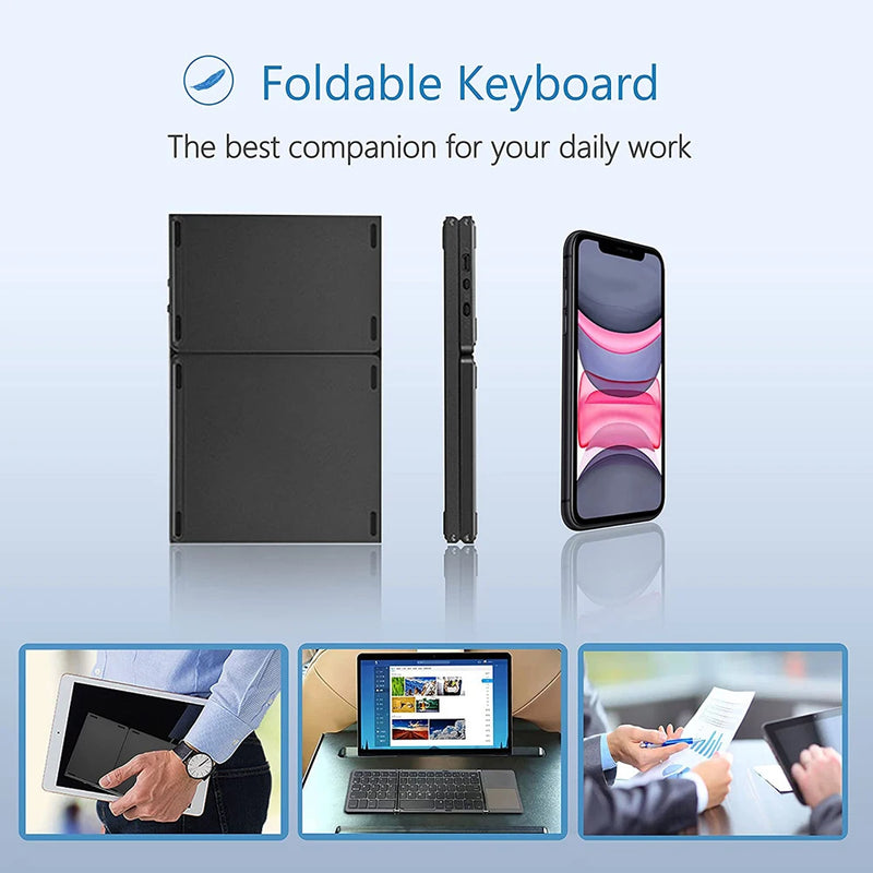 Mini Teclado Dobrável Bluetooth Touchpad Pc Notebook Tablet - BDZ