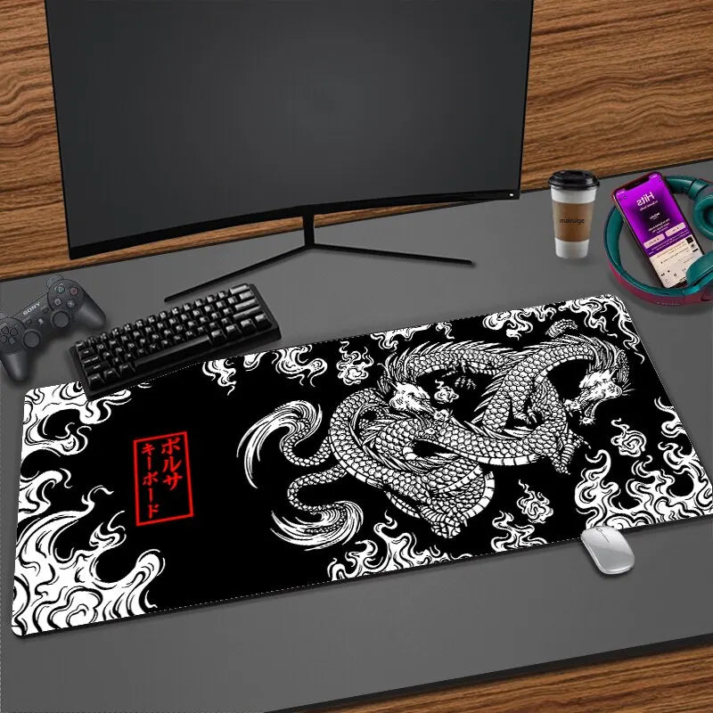 Mouse Pad Gamer Speed Extra Grande Desk Pad Profissional com Borda Costurada Dragão - BDZ