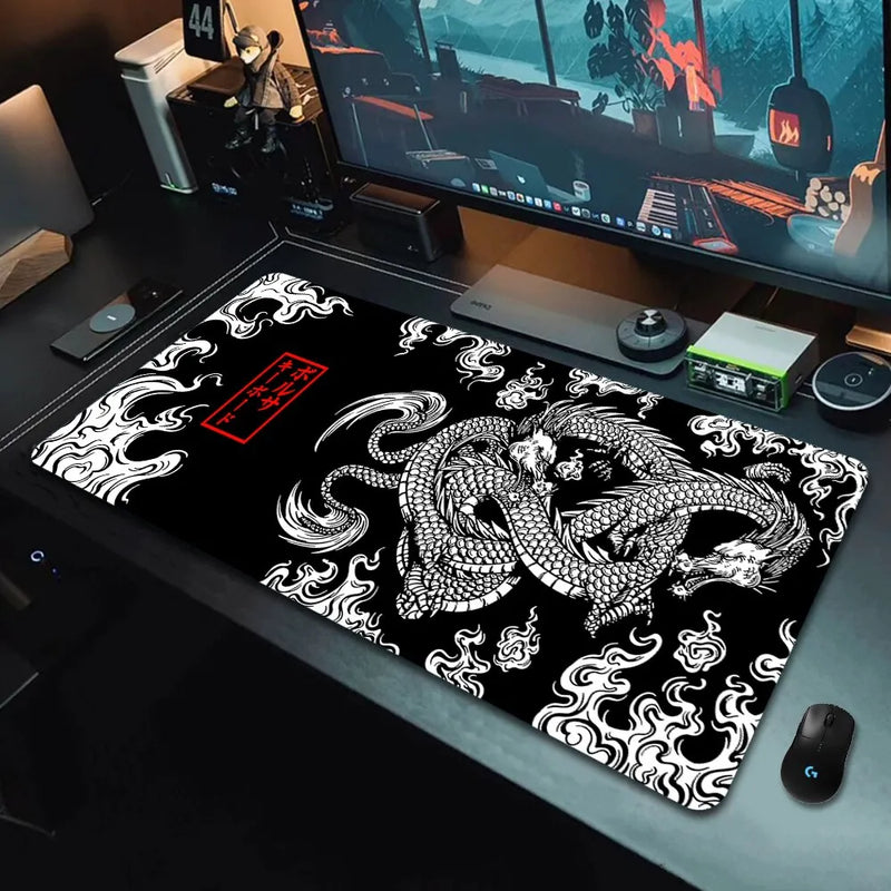 Mouse Pad Gamer Speed Extra Grande Desk Pad Profissional com Borda Costurada Dragão - BDZ