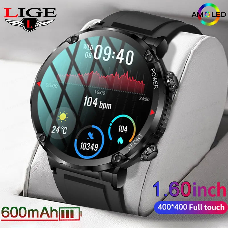 Smartwatch de Alta Capacidade 600mAh, Resistente à Água IP68, Tela AMOLED HD - Empreda BDZ